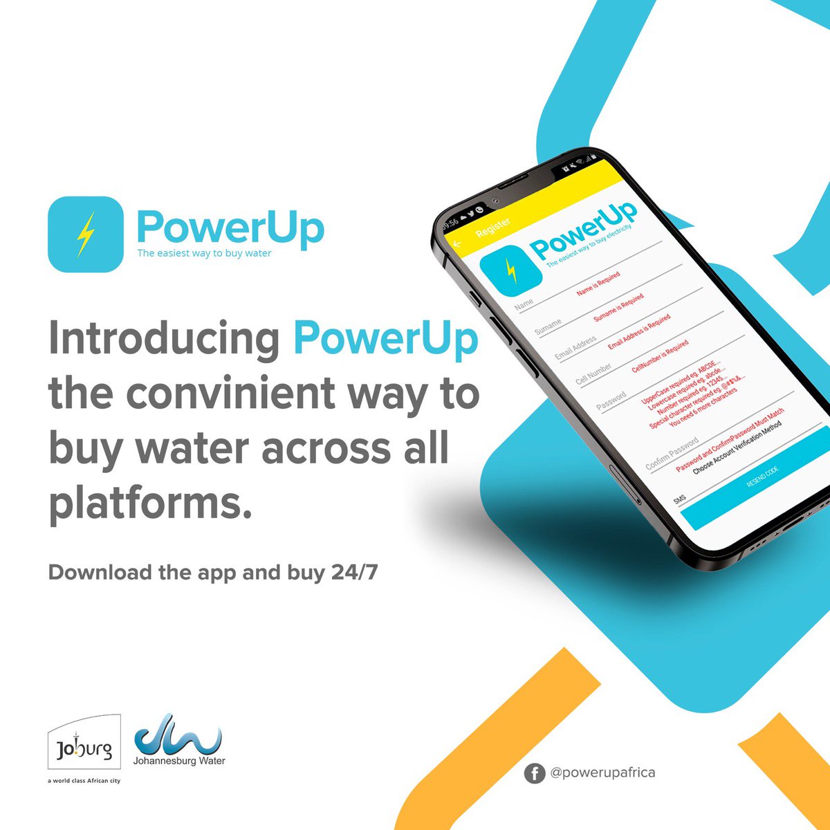 JHBWater's tweet photo. #PowerUpApp
As part of the #SmartMeterSwitchUp in #CosmoCity, #Diepkloof, #OrangeFarm, #OrlandoEastandWest, this is one of the apps that you can use to buy water tokens. Download on your smartphone using: https://t.co/SYk0oVTMUX ^X https://t.co/8s4W0xgf2w