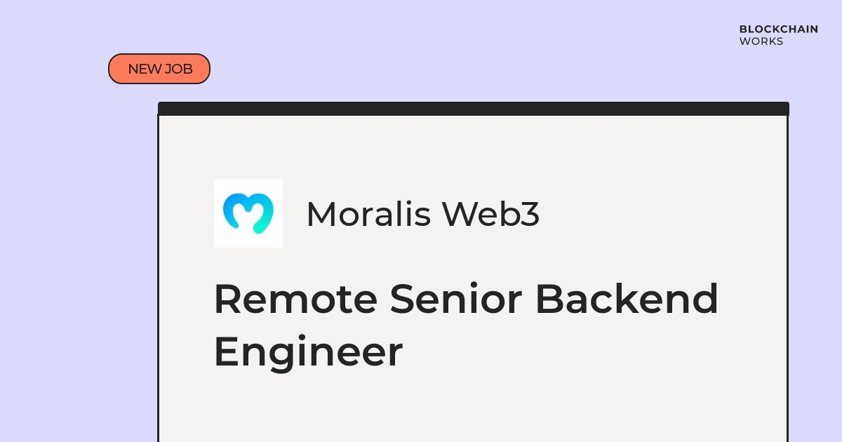 Job Opportunity 🔥

💼 Remote Senior Backend Engineer
🏢 Moralis Web3
💰 $60K - 75K + Equity
🖥️ Work with TypeScript, Node.js &amp; Next.js

Check out the details and apply now 👇
blockchain.works-hub.com/jobs/remote-se…

#remotework #remotejobs #typescript
