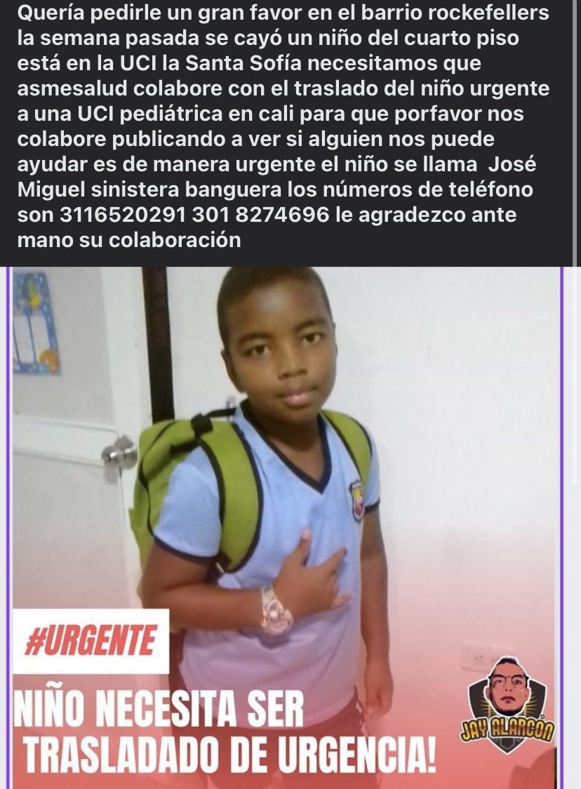 michellhurtado's tweet photo. @MinSaludCol @GA_Jaramillo #SOS el niño es de Buenaventura https://t.co/Q2AFkiw0JV