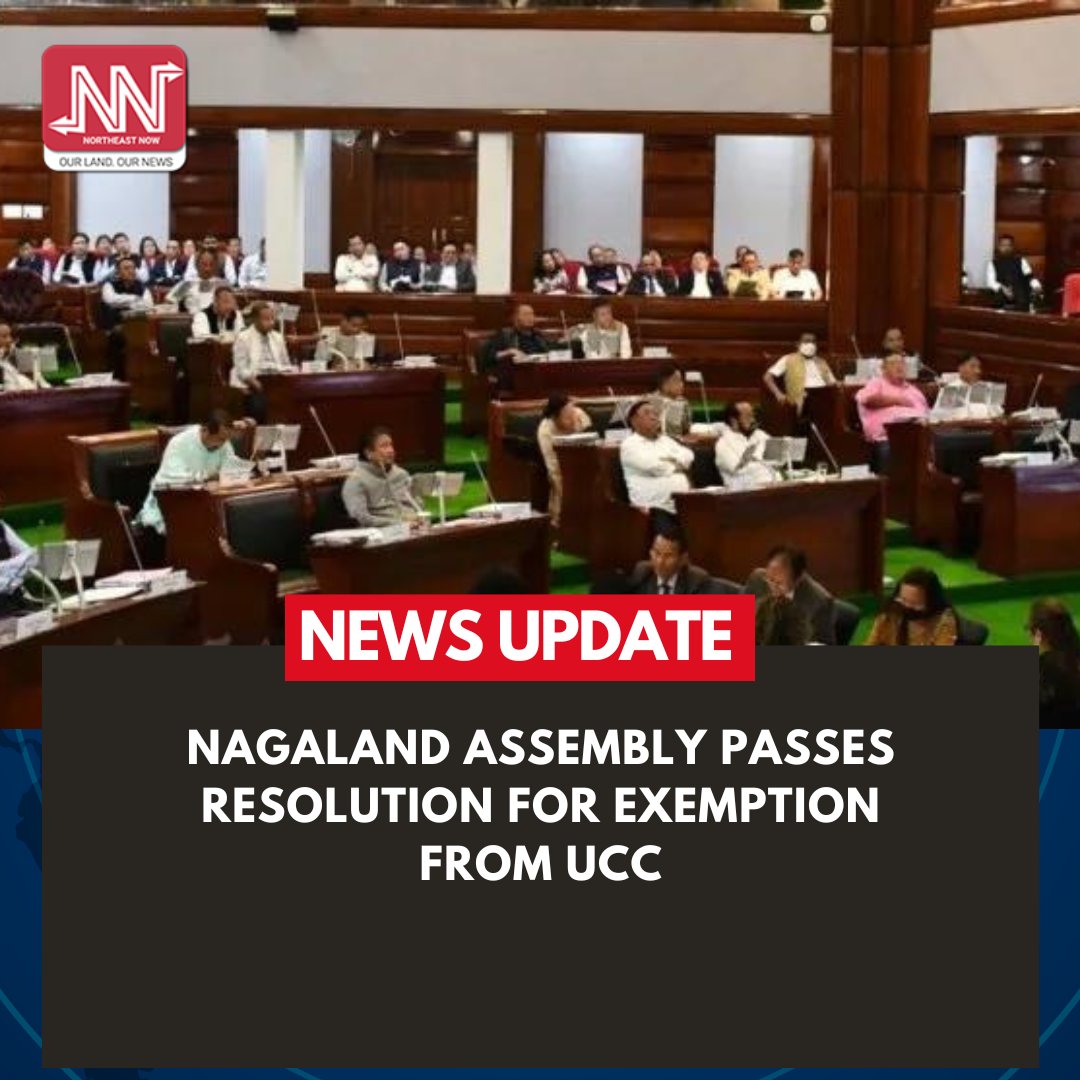 NENowNews's tweet photo. The Nagaland Legislative Assembly on Tuesday unanimously passed a resolution for exemption of the state from the proposed Uniform Civil Code.
#Nagaland #uniformcivilcodeindia #NagalandAssembly https://t.co/9ZU6EW2DlT