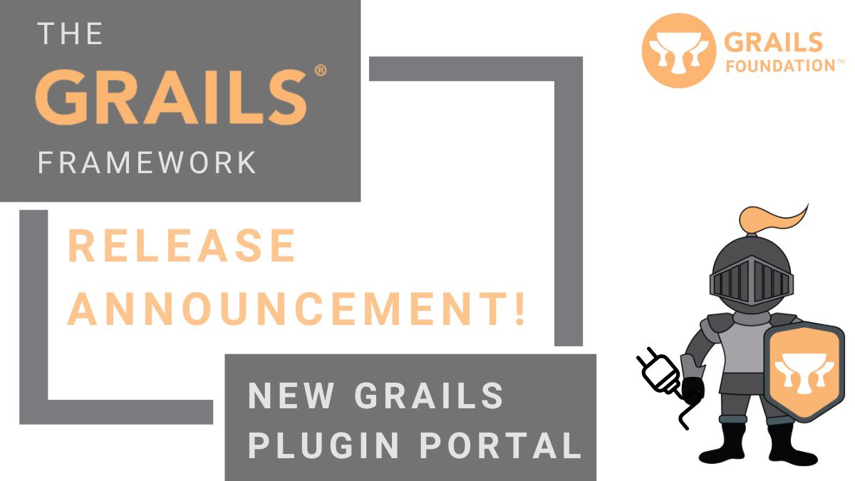 grailsframework's tweet photo. The Grails Foundation has exciting news to share with the #grailsfw Community! The Grails Plugin Portal has been revamped with new features to support the use and contribution of Grails plugins. Get 🔌 into the Grails Plugin Portal today! https://t.co/UPyPV380sR #groovylang https://t.co/UuRM5egcgb