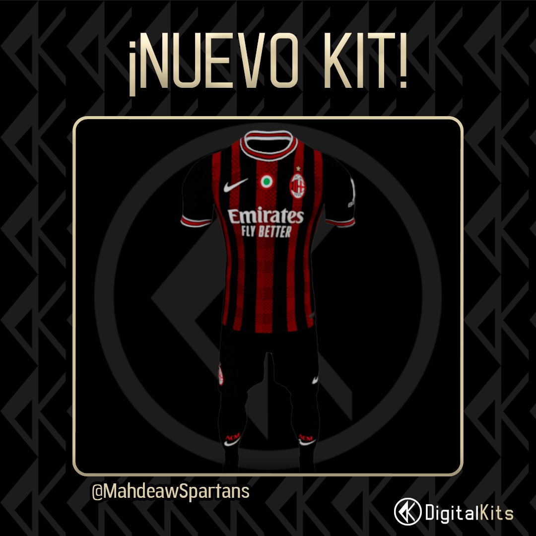 👕 Fantasy | 🌍 Italian League | 🛡️ AC Milan | 💎 Home | 🌈 Rojo / Negro | 🎮 PES | 👤 @MahdeawSpartans
x.com/mahdeawspartan…

Danos RT🔁 y MG❤️ para difundir a este kit y su autor.
#NewDK @SerieA_ES @AcMilan #Milan #Milano #Calcio #eFootball #PES