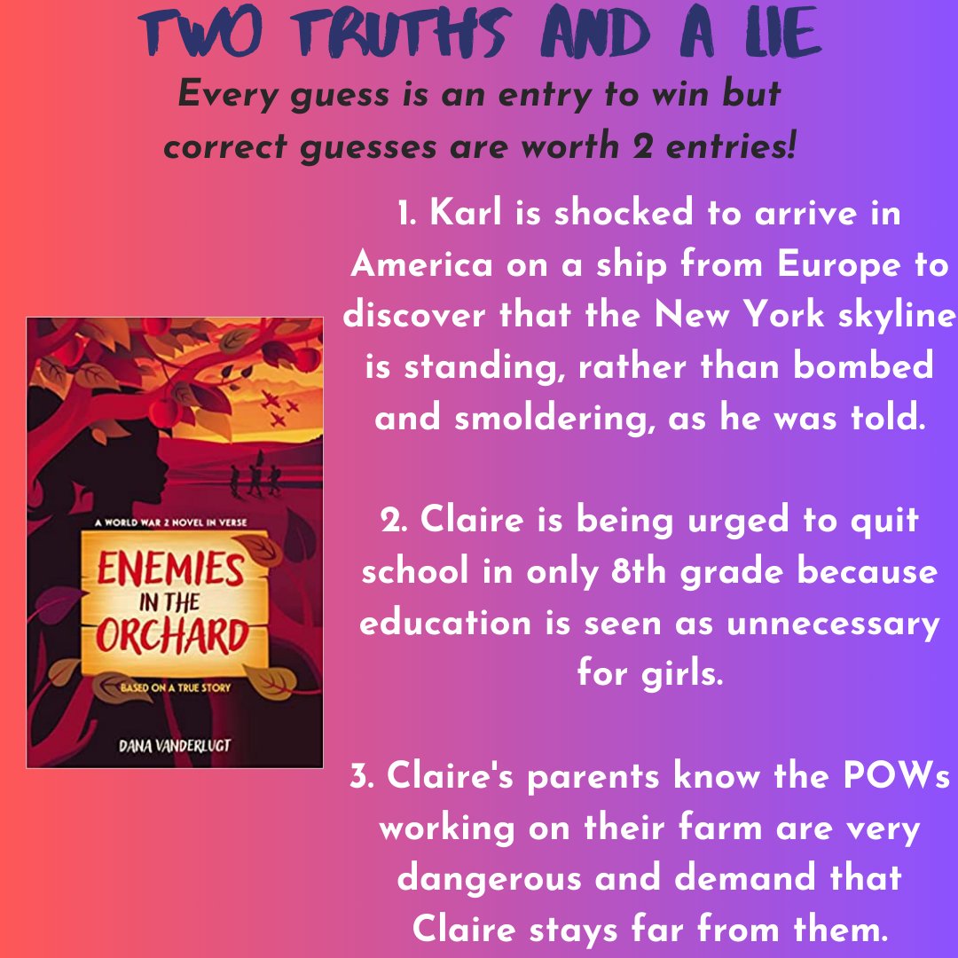 It's Two Truths and a Lie Tuesday! But the rules have changed so read on! I'm sharing a book releasing today with the game two truths and a lie. Comment with your guess and you'll be entered into a drawing for a copy of the book. If you guess correctly, you'll get two entries!