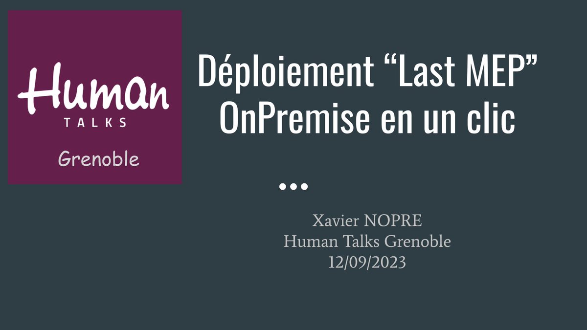 Ce soir, aux Human Talks Grenoble, je vous expliquerai pourquoi, et surtout comment, notre Product Owner peut déployer la dernière version de notre plateforme, quand il le souhaite, sur le serveur OnPremise de son choix, et le tout en 2 clics !! 😀

meetup.com/fr-FR/humantal…
