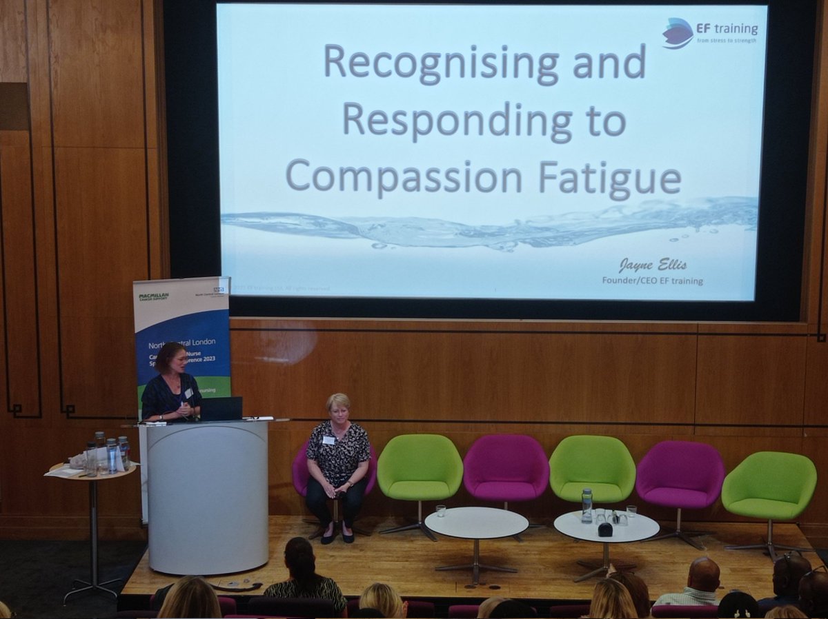 Last but definitely not least 'Recognising and responding to compassion fatigue' with @eftraining_CF 
#NCL_CNSconf #LondonCNS