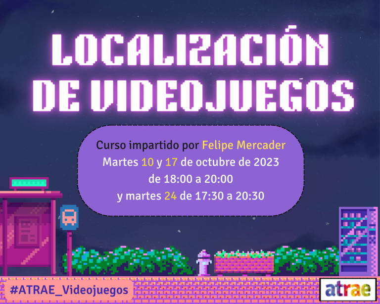 ¡Atención, porque la Comisión de Formación está de celebración!🥳

Ha llegado el día de inaugurar nuestro flamante 🎮Curso de Localización de videojuegos🎮, impartido por <a href="/NextLevelFelipe/">Felipe Mercader</a> . Será los días 10, 17 y 24 de octubre. Info e inscripciones: rb.gy/0i4on
