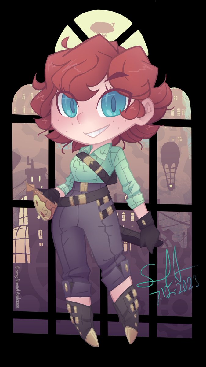 DCDiver4's tweet image. The Springwire Sisters, off to adventure!
#Springwire #steampunk #animegirl #chibi