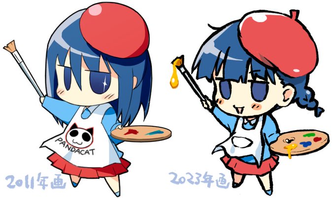 10年以上使い続けてたアイコン描き直した。もともと「はなまる幼稚園」のファンアートだったのに気に入って自分のアバターに。いいかげん元キャラに申し訳ない気がしてきたからパチもんのオリキャラに転生する。 