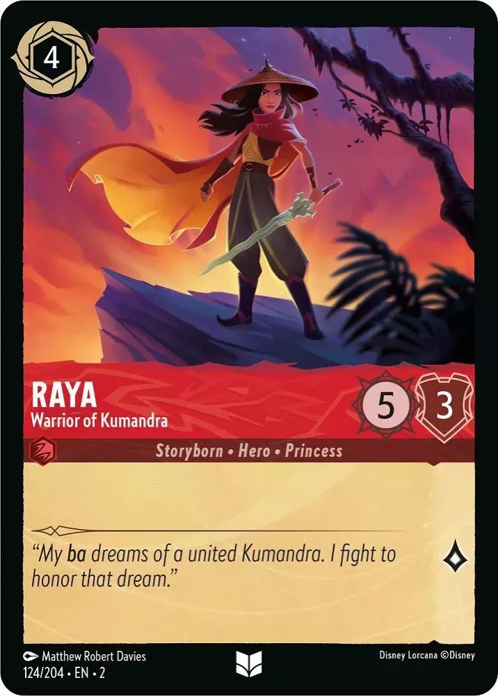 TheMadDrafter's tweet image. This better not be the only Raya card 😡😡😡
Don’t give her the Scar treatment.  

Raya saved the whole dang world!  She deserves better…

#Lorcana #TheSecondChapter #RiseOfTheFloodborn