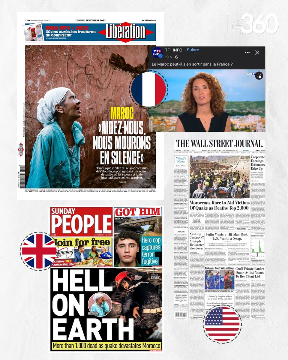 Le360fr's tweet photo. 🇲🇦🇫🇷 Le traitement médiatique accordé par une certaine presse française au séisme qui a frappé le Maroc a choqué les Marocains, à raison. 

Car plutôt que de se concentrer sur le terrible drame humain que vit le pays, saluer le travail titanesque accompli sur le terrain, jour et nuit, par les équipes de sauvetage dans un relief extrêmement difficile, ou encore mettre en lumière l’incroyable élan de solidarité nationale qui anime chaque Marocain, de nombreuses publications et plateaux de télévision préfèrent depuis la nuit du drame politiser cette catastrophe naturelle.

La presse française n’a cessé de multiplier les attaques et les insinuations quant à un pseudo refus du Maroc d’accepter l’aide française, sans laquelle, faut-il croire, le Royaume ne pourra pas surmonter cette épreuve.

Mais du côté de la presse anglo-saxonne, on ne voit pas la situation sur le terrain de la même manière. 

Étude comparée de deux lignes éditoriales que tout oppose: https://t.co/racF6fxSfY