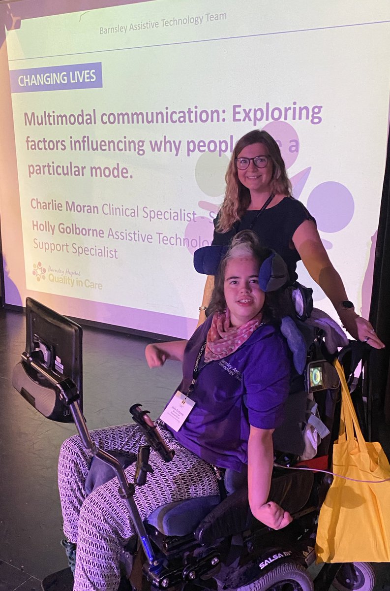 @g_hols and I are delighted with the positive feedback from our presentation about choice of mode and valuing ALL modes of AAC at the #cm2023conf Thanks @Comm_Matters for the opportunity to share our thoughts and @BarnsleyAT for the support and time to explore this topic #AAC