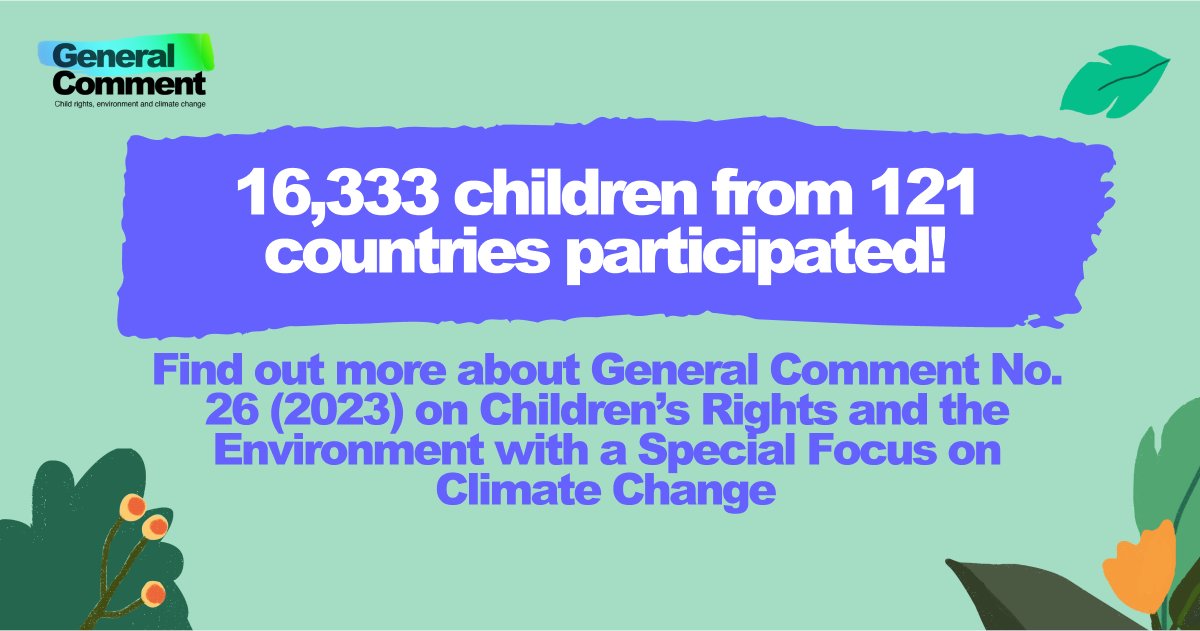 The Global Launch of <a href="/UNChildRights1/">UNChildRights</a>’s General Comment No. 26 is happening soon! Our #childadvisors have thought about how their environment has changed in recent years, how it impacts their rights and what children can do. Follow the launch here: bit.ly/3rdzvNY  #GC26