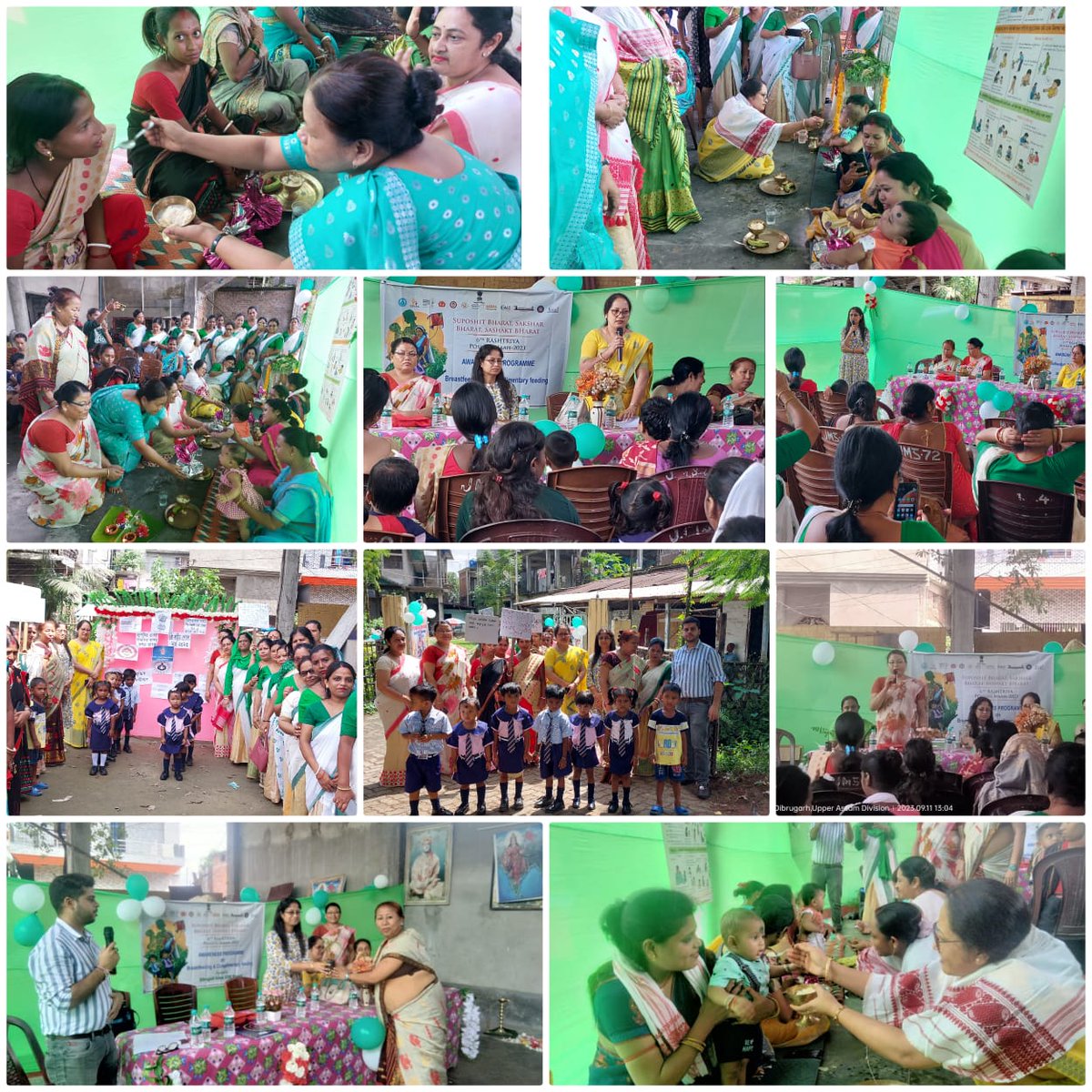 PDibrugarh's tweet photo. In accordance with 6th Rashtriya Poshan Maah,public awareness meetings regarding exclusive breastfeeding and complimentary feeding was organized by sector 2 and sector 5 of Dibrugarh Urban ICDS project. Annaprashan &amp; Panchamrit Diwas were also organized in the camps.@MinistryWCD https://t.co/apkeZEJSRg