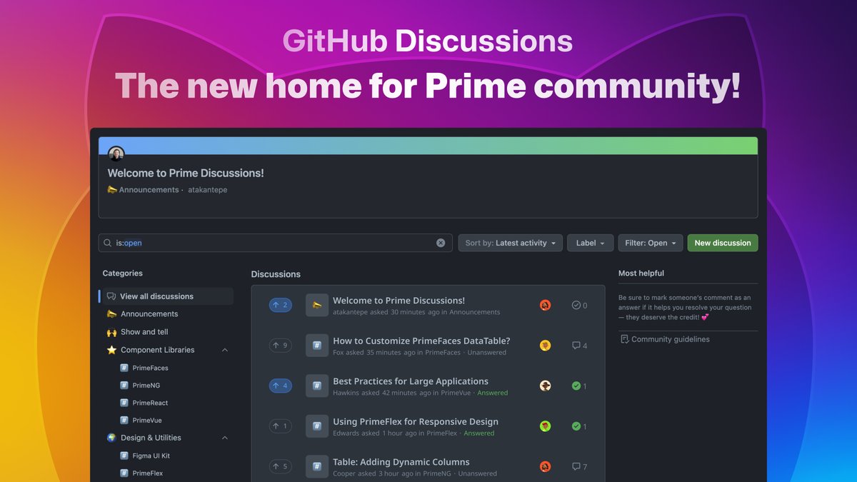 PrimeReact tweet media
