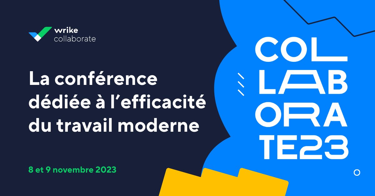 📢 #Collaborate revient les 8 et 9 novembre prochains et se tiendra en ligne. Le thème principal de cette année est l'Efficacité du travail moderne, avec pour but de vous aider vous et vos équipes à atteindre des résultats exceptionnels.

Inscription ici 👇bit.ly/3EBxgYc