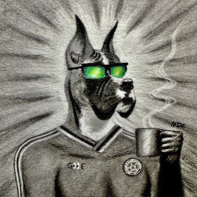 #NewProfilePic
Good morning! I am a G👀F! 
After seeing a few sneak peeks and getting to know the team behind G👀FS World I had to ask my wife to draw my new PFP based on G👀FS WORLD ! 

It is based on my boxer dog I had as a kid, my walk / jog / run shades, Colombian 1986 jersey