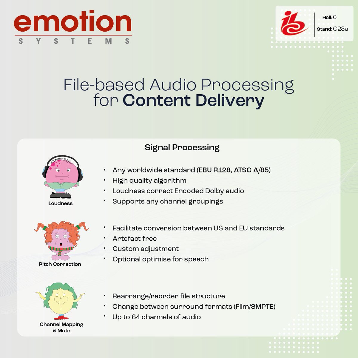 Come and talk to the team at @IBCShow about #EmotionSystemsEngine and our #signalprocessing modules. Stop by stand 6.C28A to find out more. #IBC2023 #Broadcast #Media #Audio #AudioProcessing #ContentDelivery #BenchmarkInAudioProcessing