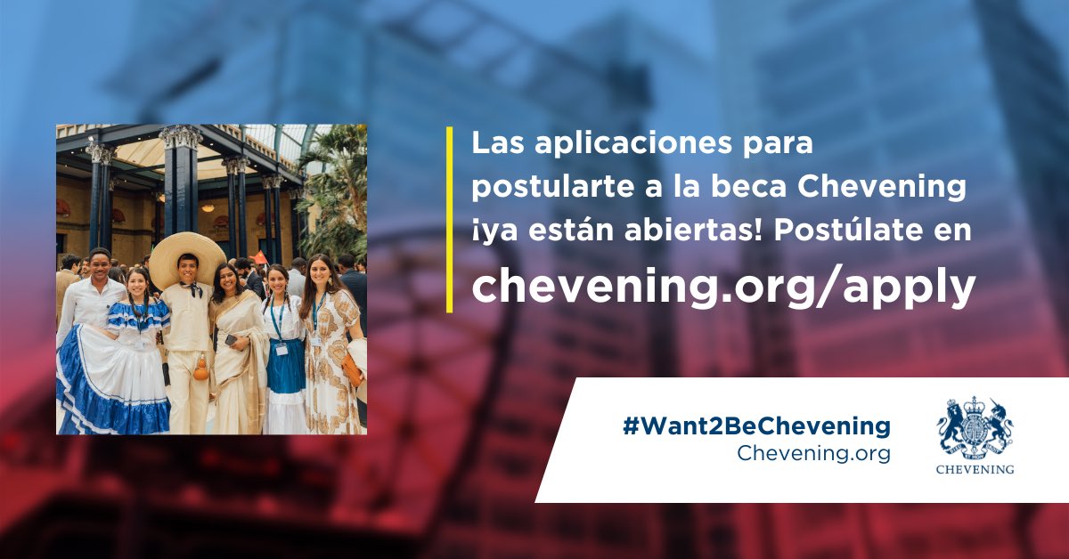 📚| ¡YA ESTÁ ABIERTA LA CONVOCATORIA! 

👨‍🎓| Estudia una maestría en una de las mejores universidades del 🇬🇧 con una beca #Chevening🤩

📆| Recuerda que puedes aplicar hasta el 7 de noviembre

✉| Envía tu solicitud⤵

🔗: chevening.org/apply

#Want2BeChevening