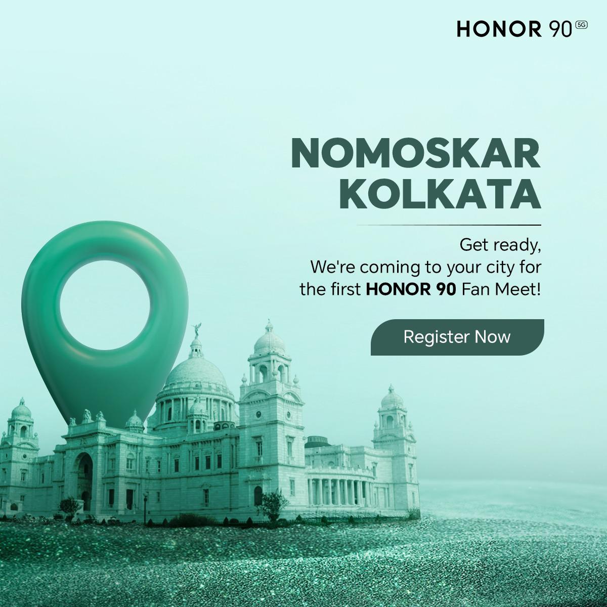 ExploreHONOR's tweet photo. Calling out KNIGHTS in Kolkata! 

Be part of an exclusive event where we take center stage. Witness the magic with HONOR 90 in your city on the 15th of September!

Register now: https://t.co/zLM9xxDkIH

#HONOR90 #ShareYourVibe https://t.co/czV1xiAvgR