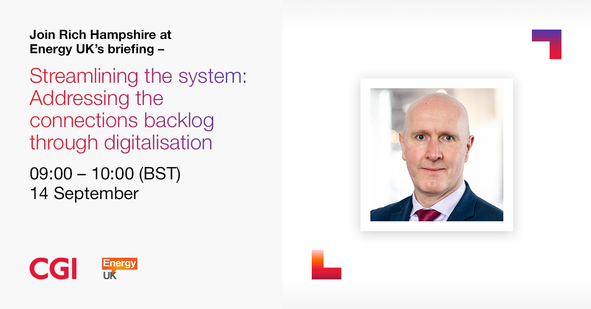 Join Rich Hampshire at the #EUKBriefing on 14 September as he joins guest speakers to discuss how smart technologies in #energynetworks can address future investment in the UK’s low carbon power, transport, and heat sectors. Register now: bit.ly/3rbbJT2 #ExperienceCGI