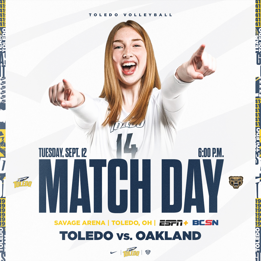 Toledo_VB's tweet photo. 𝙈𝘼𝙏𝘾𝙃 𝘿𝘼𝙔

🆚 @OaklandWVB 
📍 Savage Arena
⏰ 6:00 p.m.
📺 BCSN/ESPN+ (https://t.co/Zi8yd04AFK)
📊 https://t.co/2zMUyJEF6r https://t.co/p4521hZPAV