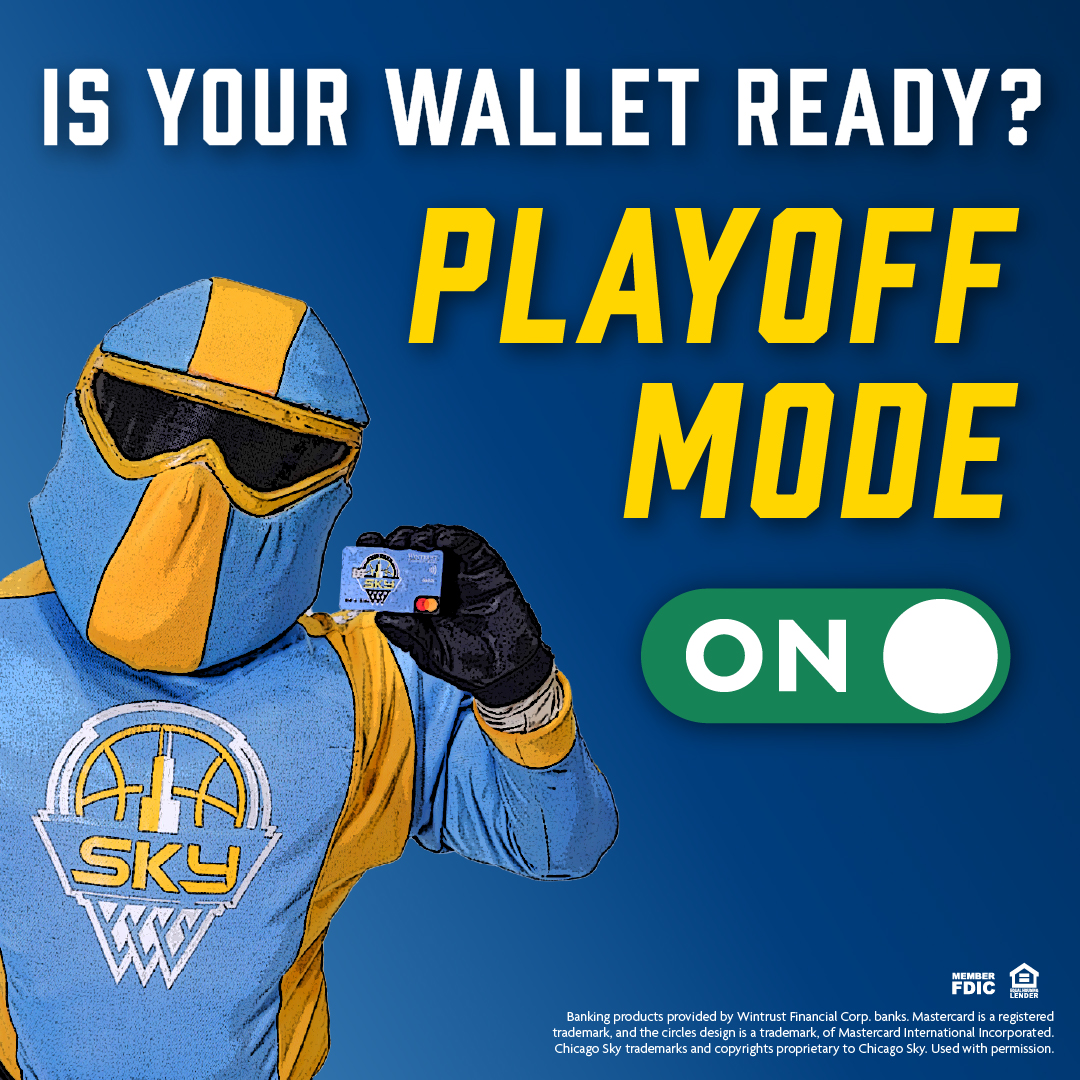 Put your wallet in playoff mode. Let's rally behind the Chicago Sky as they make another historic playoff run! 🏀 Score big with Wintrust Community Bank’s Chicago Sky Debit Card! 💙 #SkyPlayoffs #ChicagoSky #WintrustCard