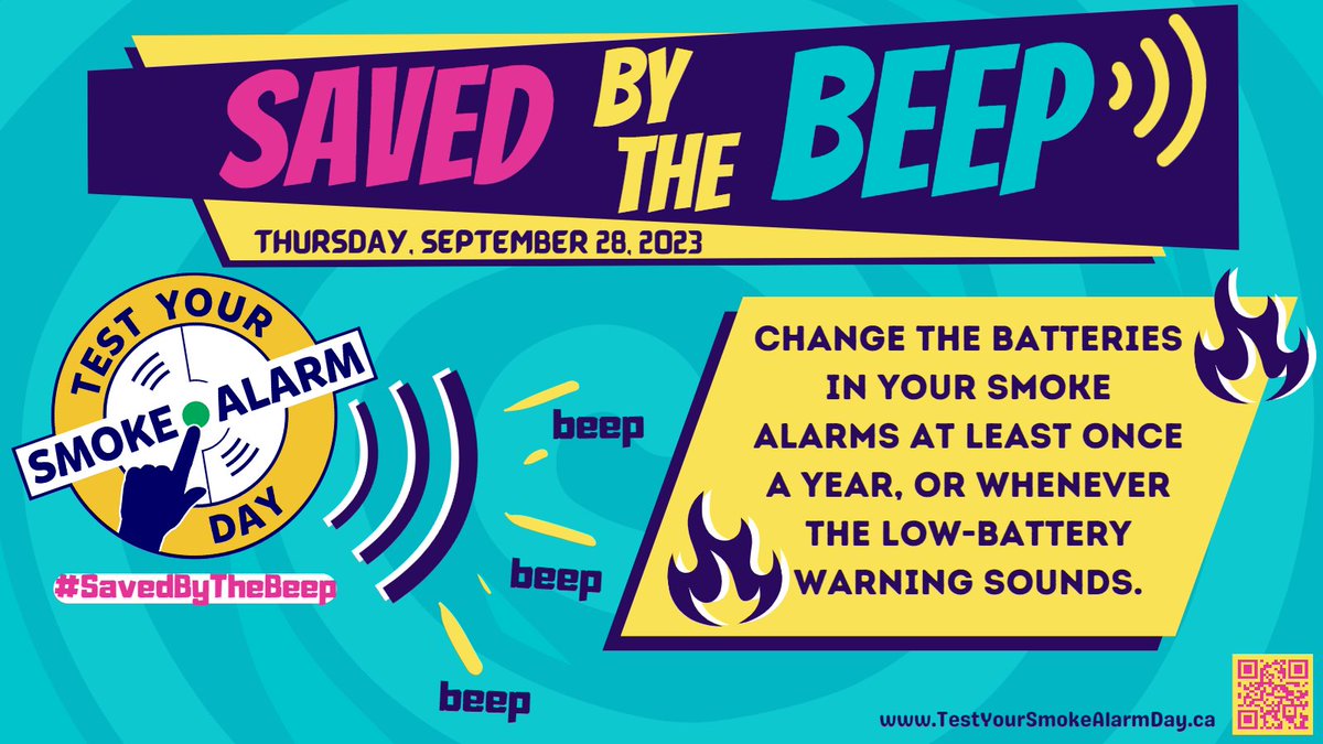 Thursday September 28, 2023, is Ontario’s first Test Your Smoke Alarm Day! As part of the Test Your Smoke Alarm Day, all Ontarians are encouraged to learn more about smoke alarms, fire safety, home escape planning, and most importantly Test Your Alarms! #SavedByTheBeep