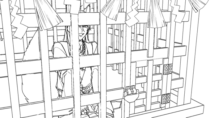 一年以上前に描いて下描きのままになってる檻の中の狐あげとくかぁ 