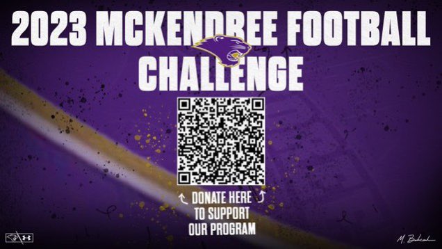 Excited for @Mckendree_FB donation time. Love to work on off-season protein and new equipment for the guys. Scan the QR code below and help the Bearcats Win!!! Go Bearcats!!!