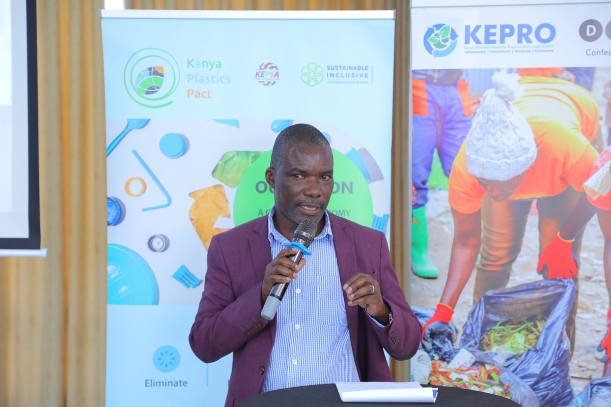 KPlasticspact's tweet photo. “If we follow through with the #KPPDesignGuidelines, we will recover as many materials as possible & increase the uptake of recycled content in the market. This adds value to the recyclers & helps increase the recycling rate,” Bernard Were, Kenya Association of Waste Recyclers. https://t.co/ne3az09dKp
