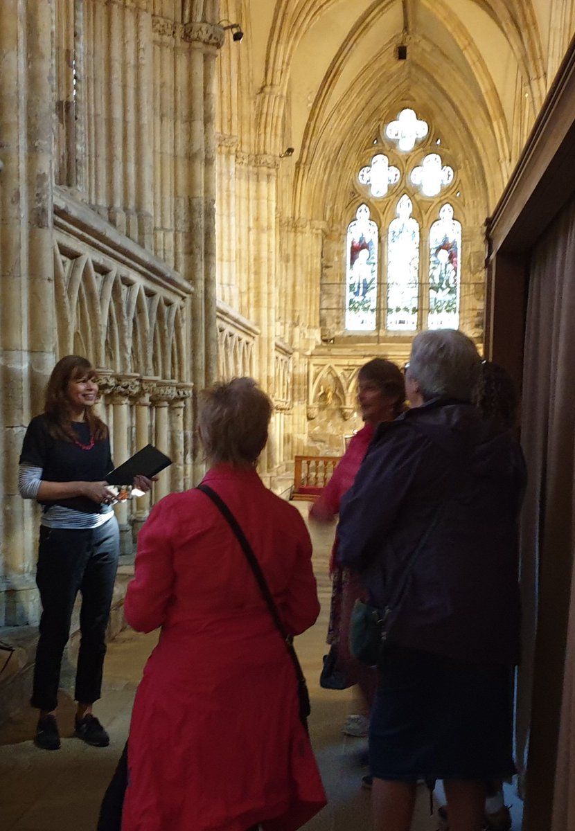 Fabulous tour today @selby_abbey with Serena Partridge talking about her artworks for @SelbyStories . More free tours available on Saturday 16th including BSL interpretation. #selby #publicart #textileart @HistoricEngland @northyorksc Part of @heritageopenday