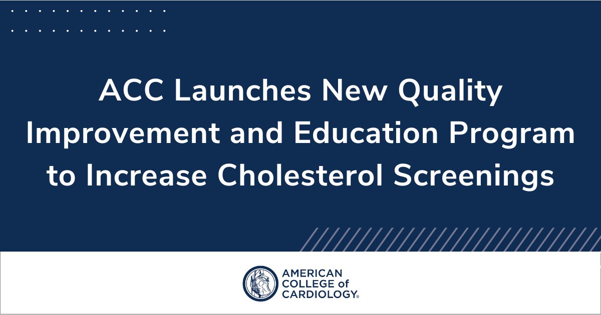 CVD is the number 1️⃣ killer of men &amp; women worldwide.

ACC collaborated w/ <a href="/Amgen/">Amgen 🧪🔬🧬</a> &amp; <a href="/EsperionInc/">Esperion Inc.</a> to launch a 🆕 quality improvement campaign, Driving Urgency in LDL Screening aimed to increase cholesterol screenings. 

Learn more: bit.ly/3LfNSIQ <a href="/Veradigm/">Veradigm®</a> #Clint
