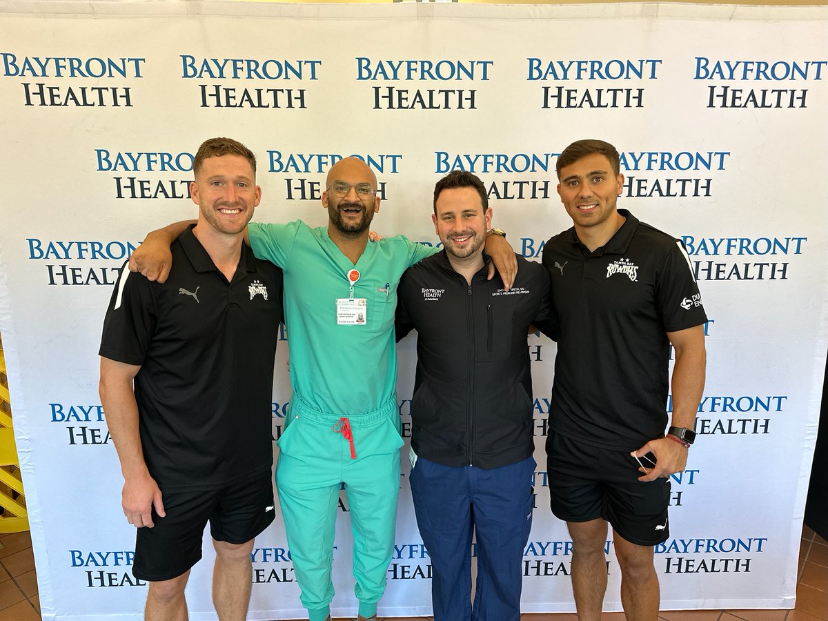OHBayfront's tweet photo. A heartfelt thank you to our healthcare superheroes! 🩺💪 Superhero Night with the @TampaBayRowdies presented by Bayfront Health started with players visiting our teams and ended with a night of recognition and celebration.
#BayfrontHealth #HealthcareHeros https://t.co/YQTLLTqyZe