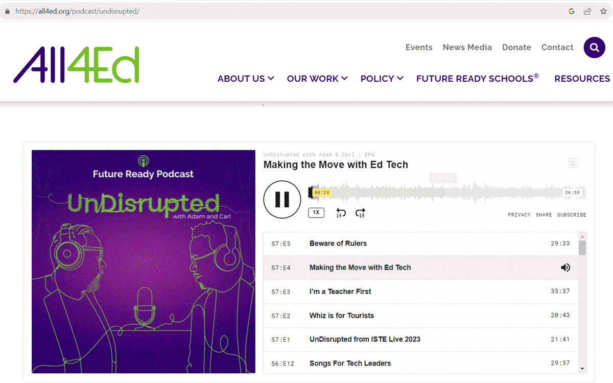 Check out our @The_UnDisruptED podcast session with @AskAdam3 and @mrhooker around #AI, #digitalcitizenship, and #MakingTheMoveWithEdTech #libraries #futureready solutiontree.com/making-the-mov….
