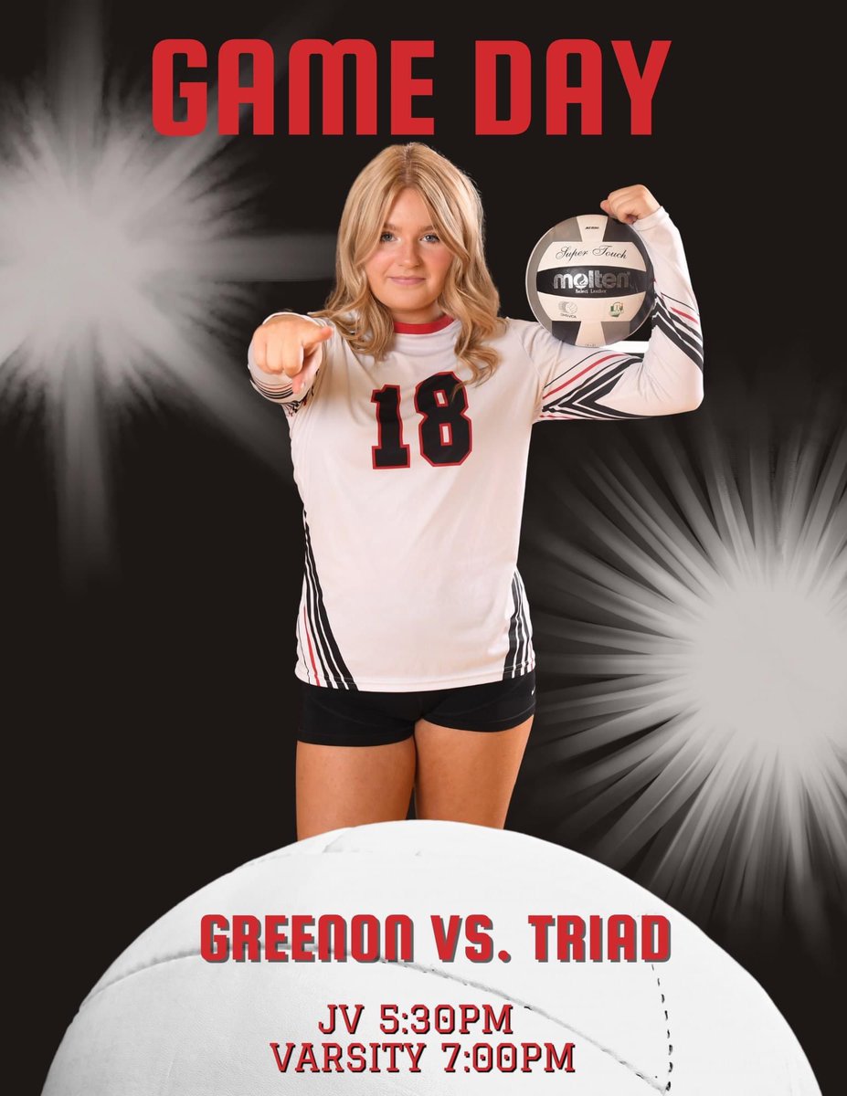 GreenonGirlsVB's tweet photo. It’s Game Day! Join us at home tonight against Triad. JV at 5:30, Varsity follows. #KnightTime 🏐 Watch online at https://t.co/Z1BAXGgCkO https://t.co/UdcBWWsQiY