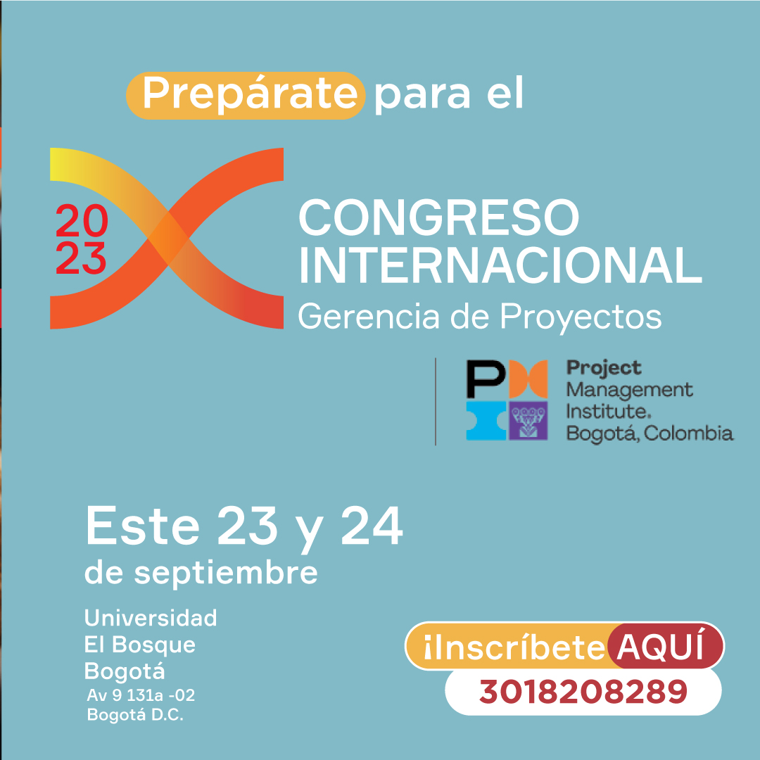 Inscríbete HOY y se parte de este gran evento del año 👇 📲 3018208289 🌐 pmicolombia.org/congreso-2023/

📩Info <a href="/pmicolombia/">PMI Bogota Chapter</a>.org

Conecta con nuestros patrocinadores oficiales 💡
Universidad El Bosque - Grupo Souza Latam

#ProjectManagement #Líder #Congreso