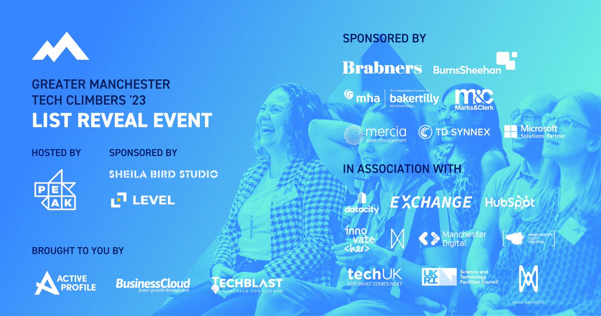 Greater Manchester, are you ready to find out who has made the inaugural Tech Climbers list? 👀

Join us on Tuesday 17th  October as we celebrate the scaling tech businesses in the region ⬇️
hubs.ly/Q021YMhw0