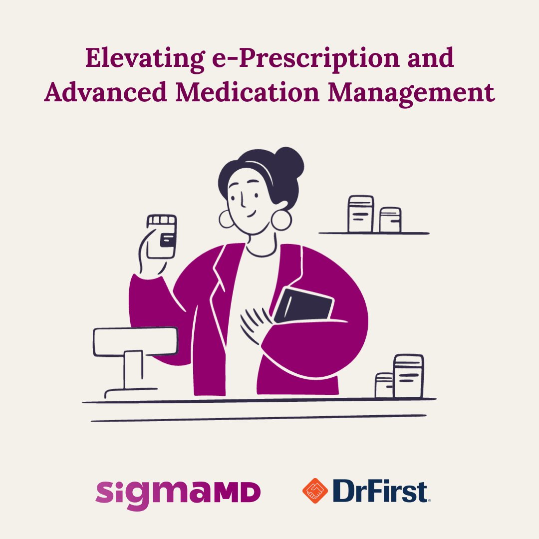 WithSigmaMD's tweet photo. Exciting news! 🎉 We've integrated @DrFirst for seamless e-Prescribing 💊. Plus, all prescriptions now auto-populate in your patient's medication chart. 📋✅
#ePrescribing #EmpoweringClinicians #AllinOnePlatform #SigmaMD https://t.co/b92a2wMwOP