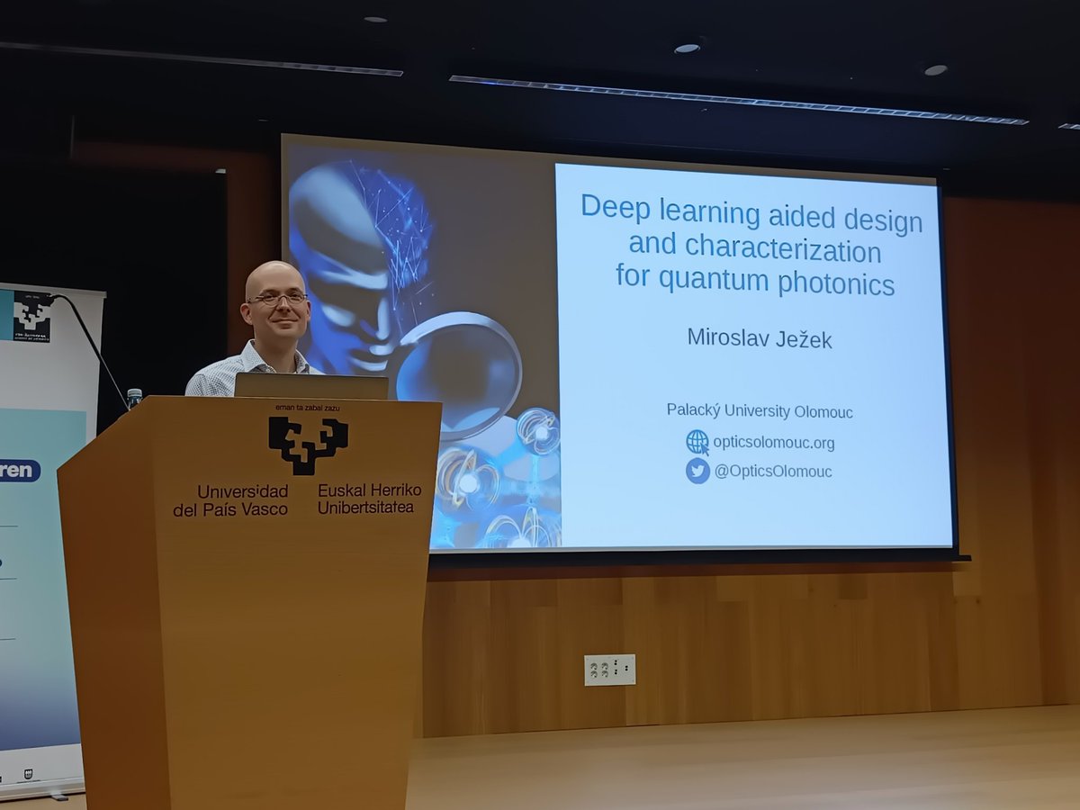 An excellent talk given by Miroslav Ježek @QuantumHedgehog at the #AIphotonics conference in San Sebastian. @aiphotonics1  @OpticsOlomouc