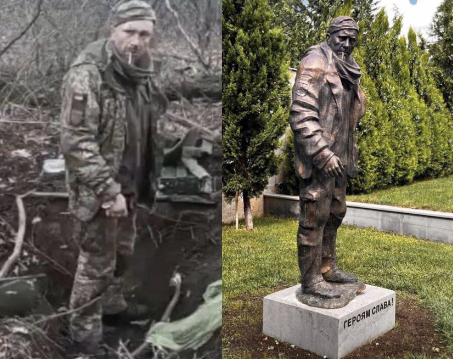 A monument to Ukrainian hero has been put up nearby Tbilisi, Georgia! 🇺🇦🇬🇪