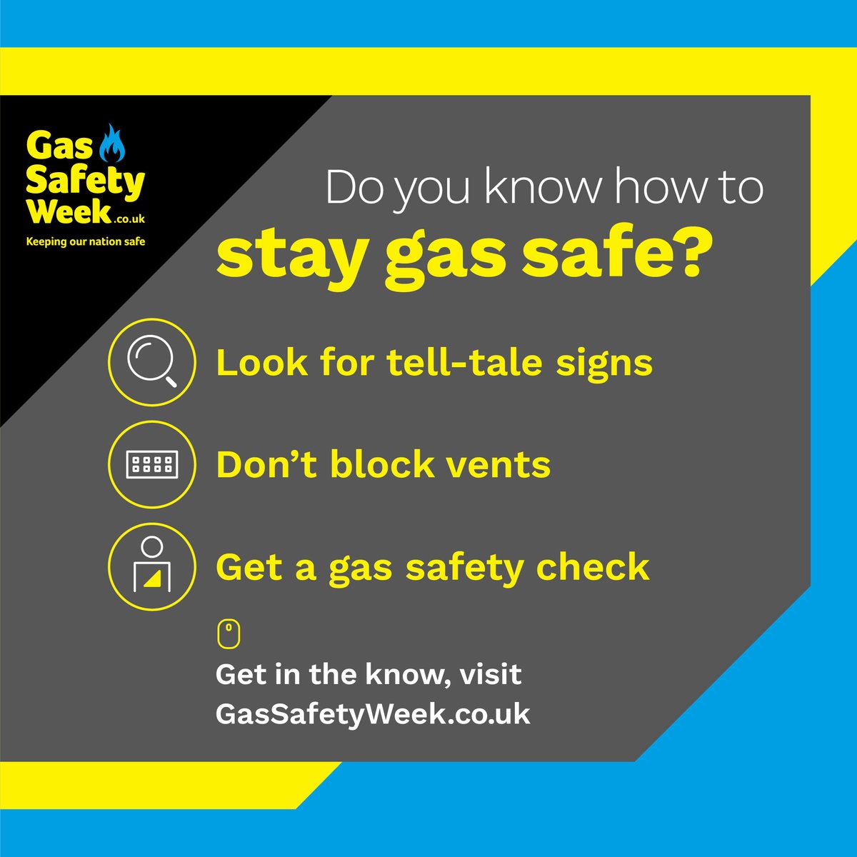 We're supporting #GasSafetyWeek⚠️Badly fitted/ poorly serviced gas appliances can cause gas leaks, fires and CO poisoning.

🙏A reminder that we offer gas services to City Council residents, for us to carry out gas safety checks we have to be allowed access to the property #GSW23