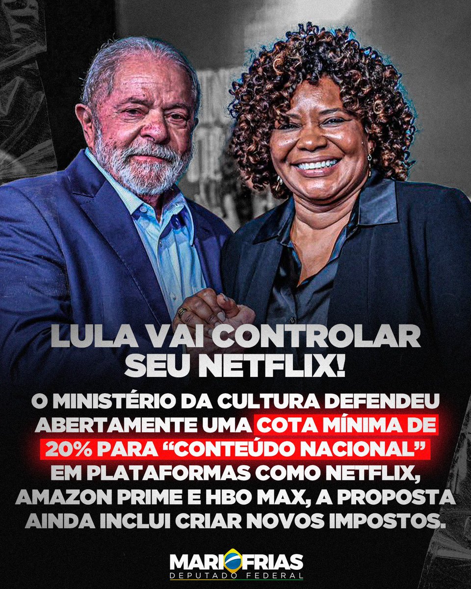 mfriasoficial's tweet photo. Além de controlar o que você poderá ou não assistir, será criado MAIS UM IMPOSTO. https://t.co/o7mdV6e36M