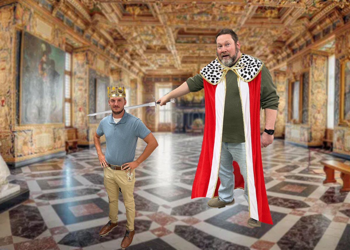 This was an actual, real event that happened this year. Dechant and Balman traveled to Germany so Dechant could finally get knighted, and inherit the crown. Everyone, give a round of applause to Jake Dechant for stepping up and taking over the Video Department at HHS!
