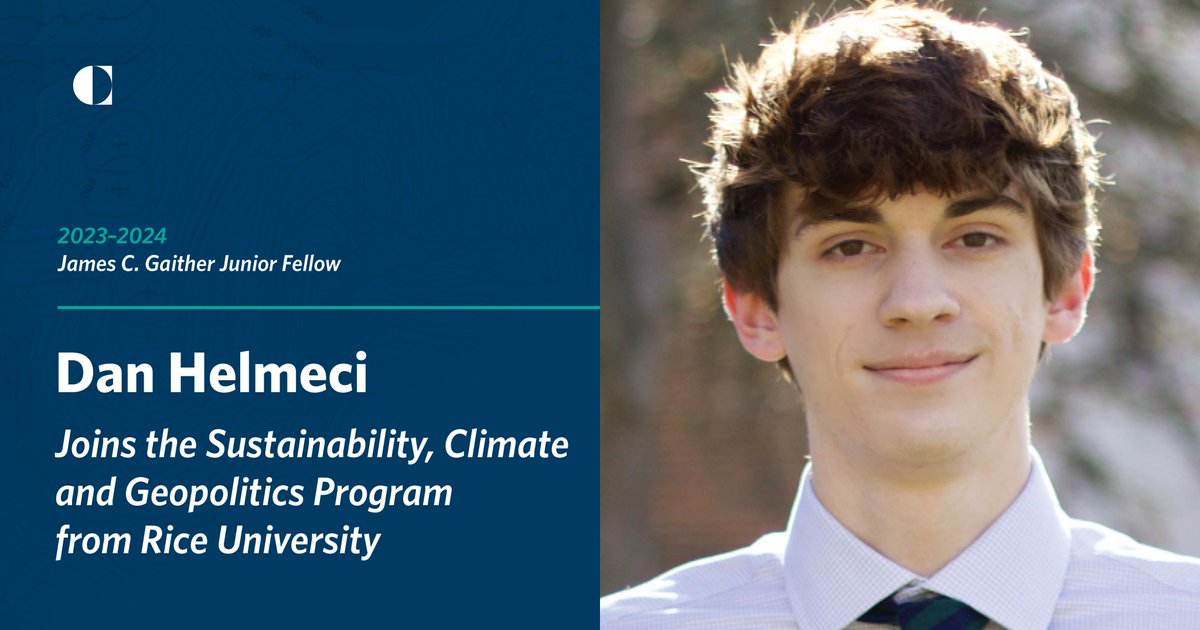 /9 Dan Helmeci will be supporting the Sustainability, Climate, and Geopolitics Program. Before joining Carnegie, Dan studied Political Science and History at @RiceUniversity.