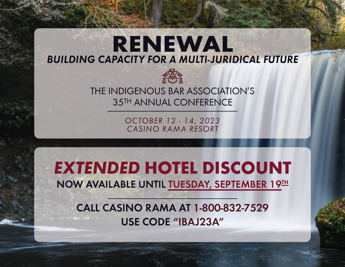 The deadline for room discounts during the IBA’s 35th Annual Conference at Casino Rama Resort has been extended one week. Book by Tuesday, September 19th to secure the best rates & accommodations! Early bird rates for Conference tix are also open until October 1 on our website