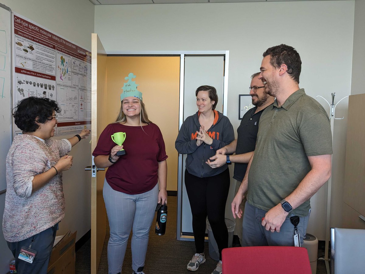 Congrats <a href="/LillianJackson_/">Lillian Jackson</a> on your successful master’s defense! What started as a simple behavior project has turned into so much more. Excited to see what comes next. For those keeping track, this is the second successful master’s defense in less than a week from the Alward lab!