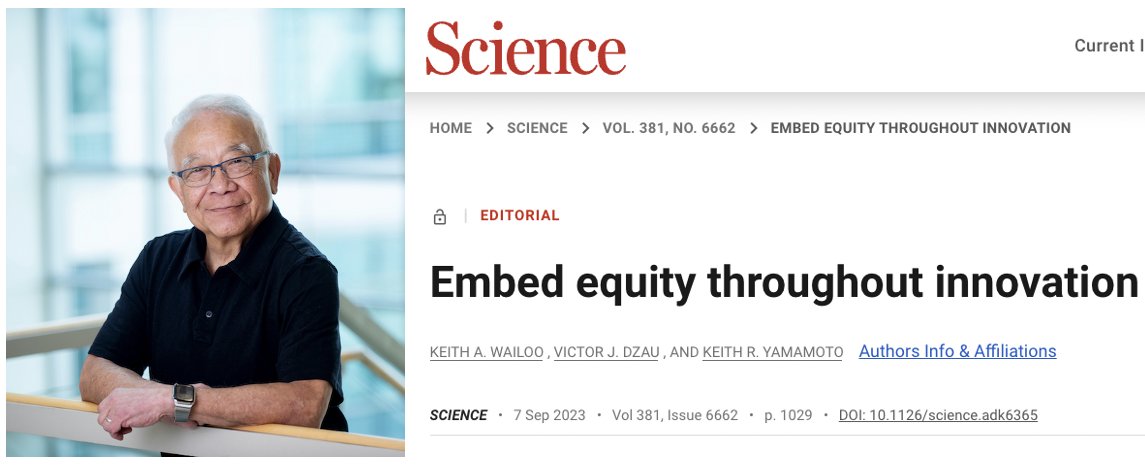 Equity is an afterthought in tech development, typically arising only after unfair public outcomes are realized - high prices of new drugs, biased AI-algorithms, failure to develop therapies for rare diseases - a cultural shift is needed: science.org/doi/10.1126/sc… @ScienceMagazine