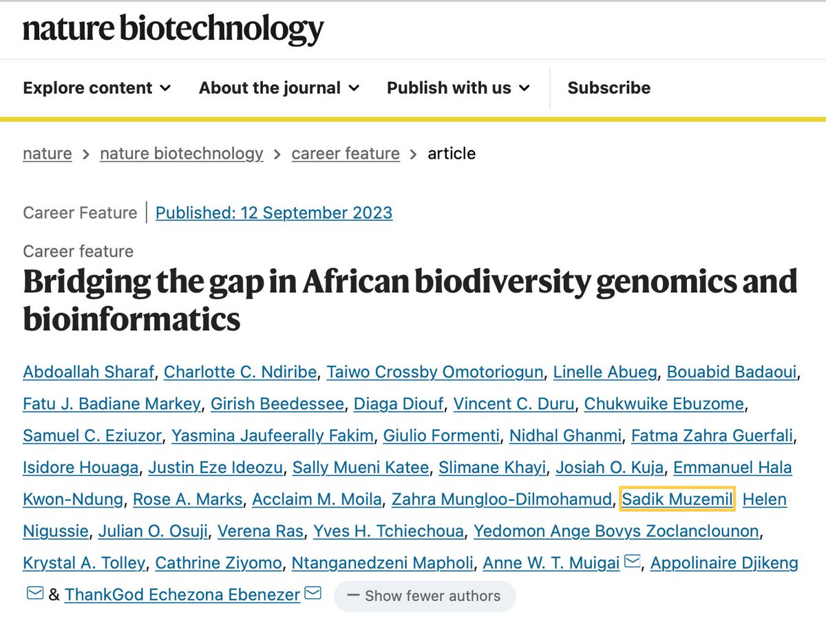 ThankGod Ebenezer (@thankgod_ebenez) on Twitter photo Our paper on the African BioGenome Project <a href="/DAISEA_AfricaBP/">African BioGenome Project</a> Open Institute is now published in the journal Nature Biotechnology <a href="/NatureBiotech/">Nature Biotechnology</a>. Thanks to everyone who contributed to the development of this paper: nature.com/articles/s4158…
<a href="/SciforAfrica/">Science for Africa Foundation</a> Our paper on the African BioGenome Project <a href="/DAISEA_AfricaBP/">African BioGenome Project</a> Open Institute is now published in the journal Nature Biotechnology <a href="/NatureBiotech/">Nature Biotechnology</a>. Thanks to everyone who contributed to the development of this paper: nature.com/articles/s4158…
<a href="/SciforAfrica/">Science for Africa Foundation</a>