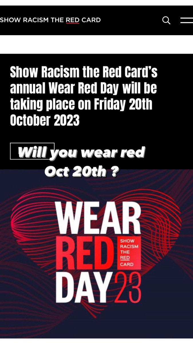 Will you be wearing red on 20th October? 💃🏾

Please share, let’s together #ShowRacismtheRedCard