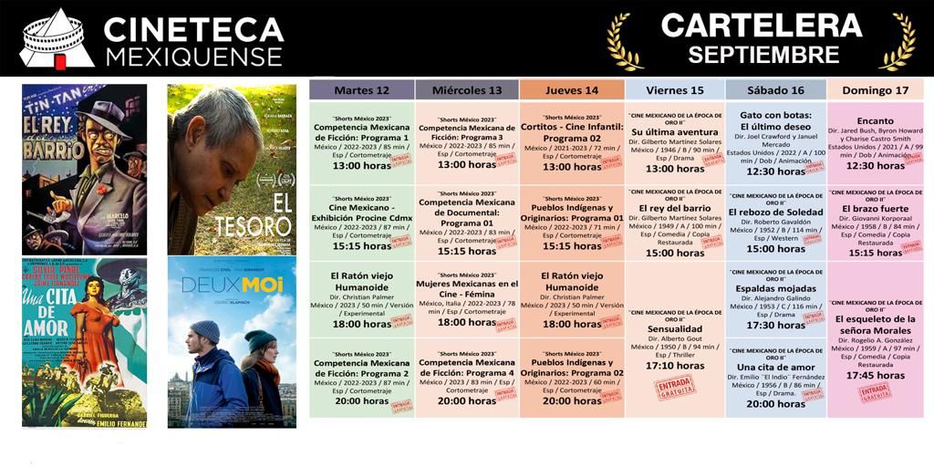 ¡La @CinetecaEdomex 🎬 te espera con las mejores películas!
Consulta la #CarteleraSemanal y organízate con tu familia o amigos para disfrutar de increíbles proyecciones.
Checa más detalles: cineteca.edomex.gob.mx